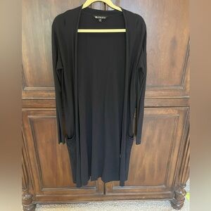 Athleta Black Open Cardigan. Silk/ Cashmere.